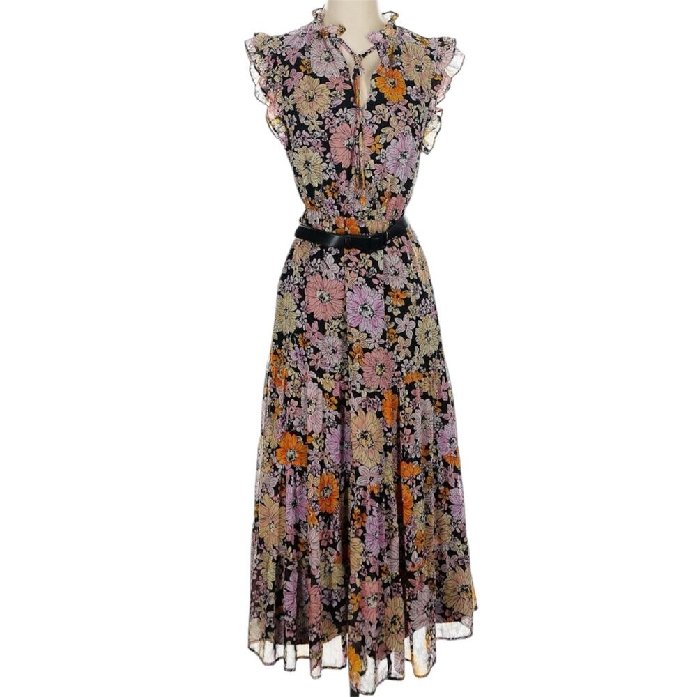 Bb Dakota Orange Blossom Printed Dress Size XS By Steve Madden
